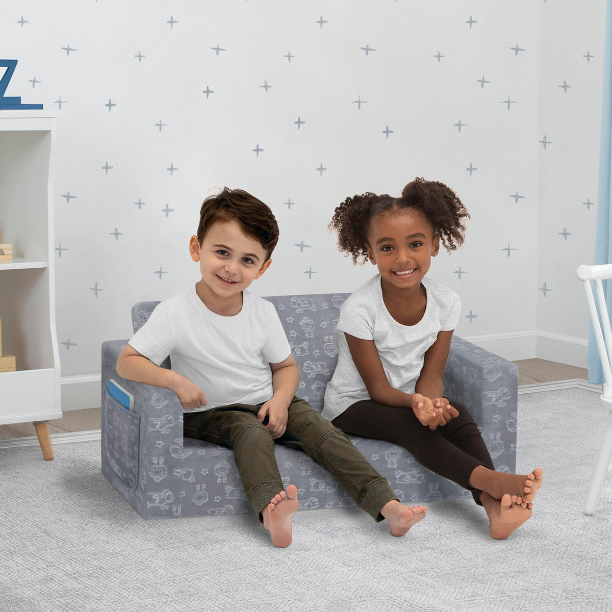 Delta Children Serta Perfect Sleeper foam chair detail with supportive padding