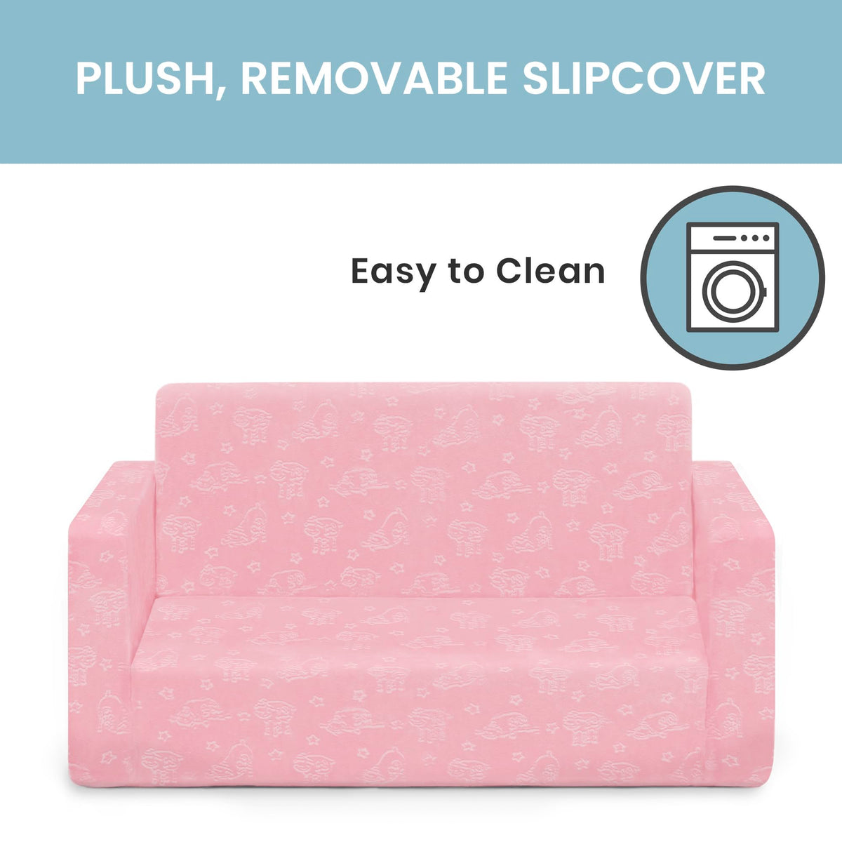 Delta Children Serta Perfect Sleeper non-slip-bottom keeps seating stable during play.