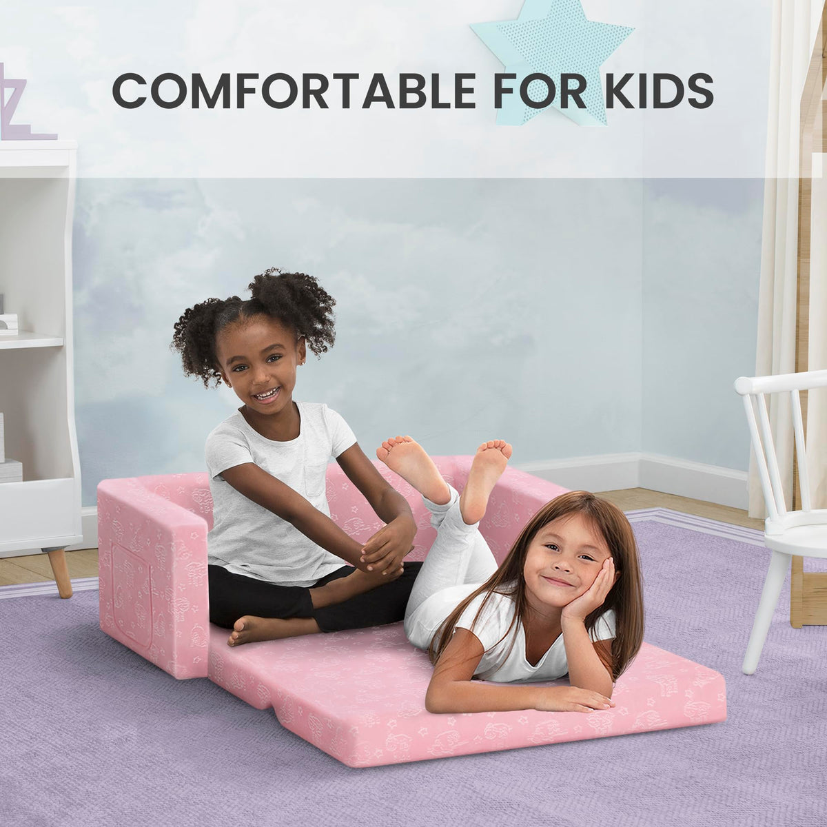 Delta Children Serta Perfect Sleeper Slipcover is machine-washable for busy households.