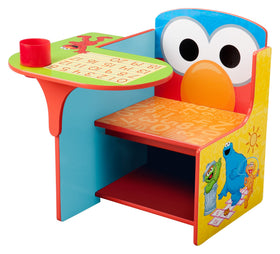 Delta Children chair desk features under-seat bin for easy organization during meals or crafts.