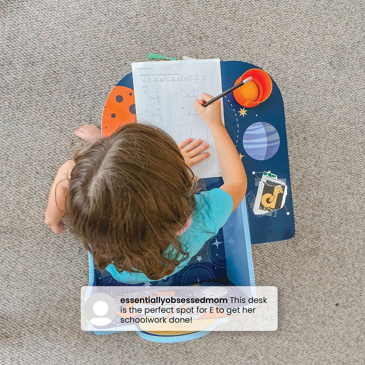 Delta Children Space Adventures low-height design, easy access for preschoolers.