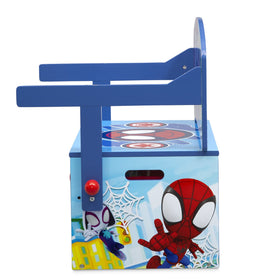 Delta Children Spidey bench dimensions label and size reference