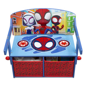 Delta Children Spidey bench in use by a child for activity