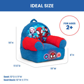Delta Children blue seat offers compact foam for cozy seating