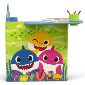 Delta Children storage bin under seat provides space for art supplies and toys.