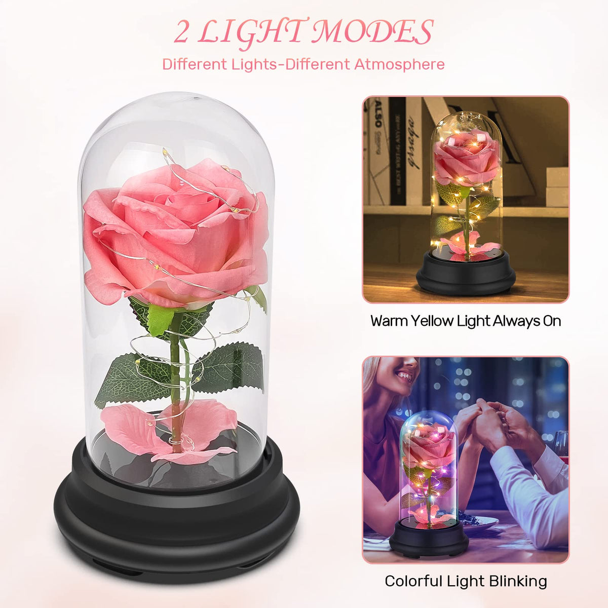 Deluxsa LED copper wire lights with two modes for mood lighting