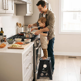 Delxo folding stool non-slip feet improve grip on slippery surfaces.