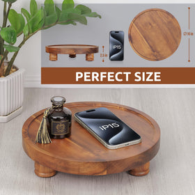 Demigo acacia wood plant display stand offering stable elevated decor.