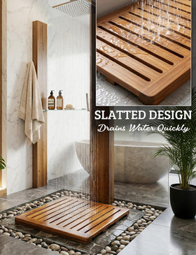 Demigo Acacia Wood Shower Mat ships fully assembled and ready to use.