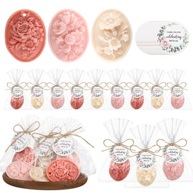 Demissle wildflowers soap favors in mixed colors for elegant baby shower decor.