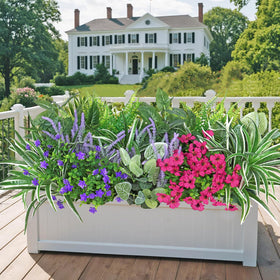 DEMIUKO fake purple flowers provide vibrant color without watering