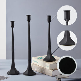 Denique iron taper candle holder living room accent offers warm focal point