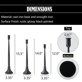 Denique iron taper candle holder medium height as balanced dining centerpiece