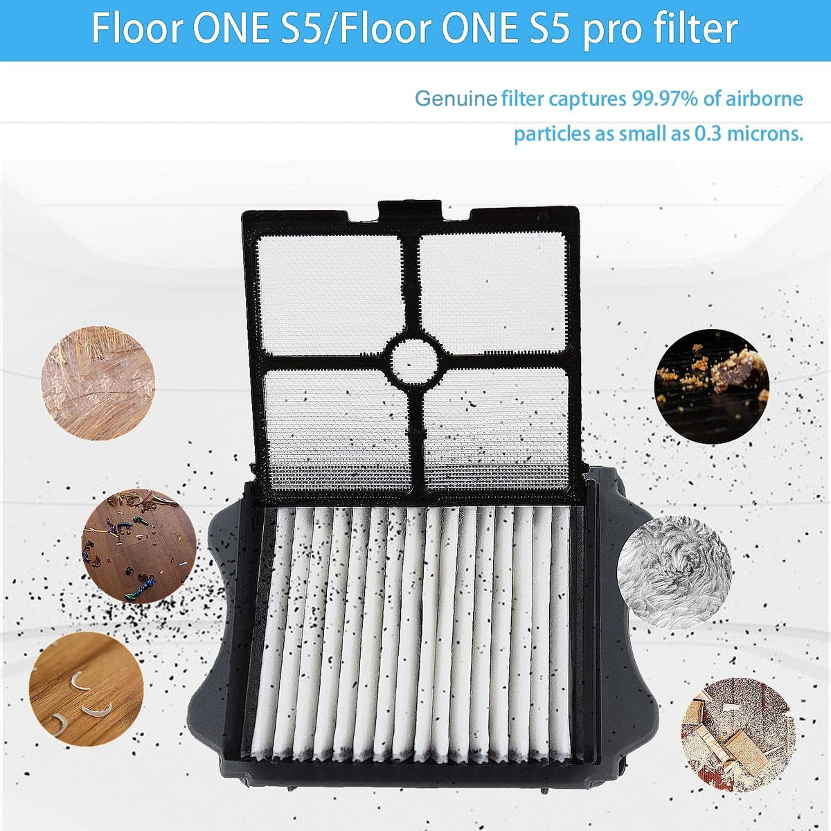 Dentego kit image showing rollers, filters, and cleaning brush together.