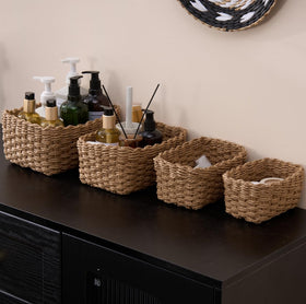 Deosur medium woven basket keeps closet items organized and accessible
