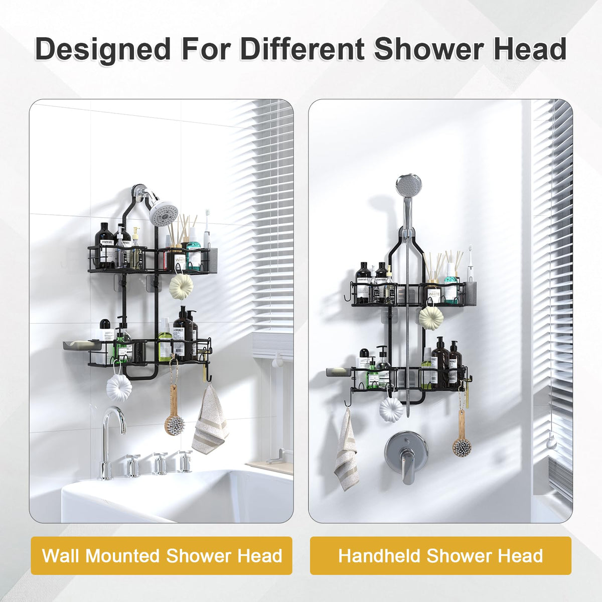 Depecal rustproof carbon steel construction resists moisture for durable bathroom storage.