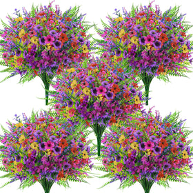 Der Rose 24-bundle outdoor artificial flowers in vibrant color mix for patio décor