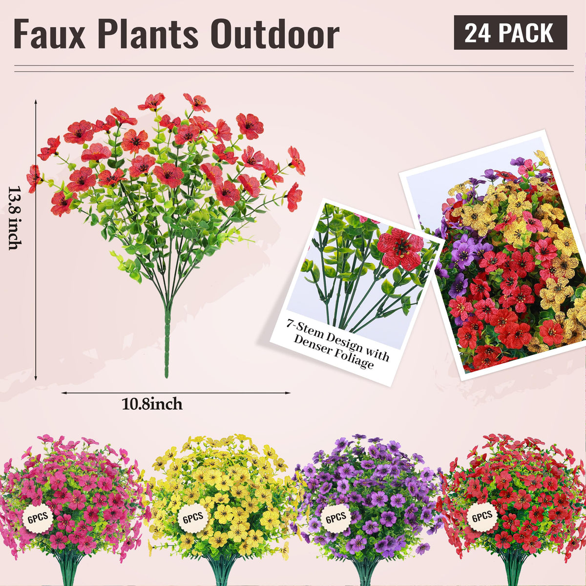 Der Rose 24 bundles outdoor flowers purple bundle enhances patio with rich color