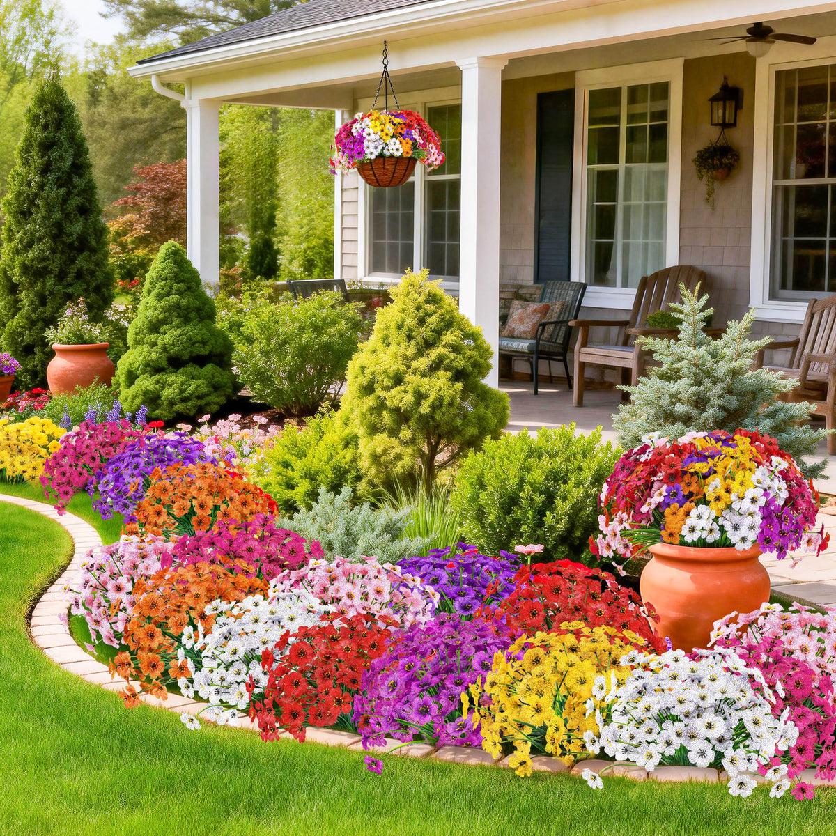 Der Rose 24 bundles outdoor flowers red bouquet brings bold focal points to front porches