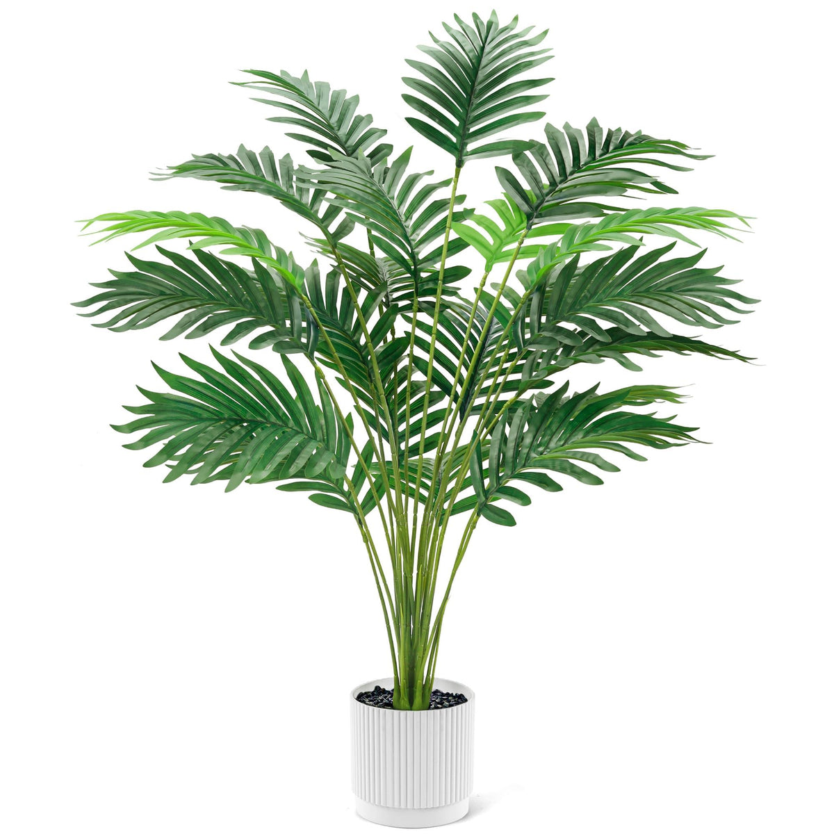 Der Rose 28in palm leaves close-up shows lifelike texture for natural-feeling décor.