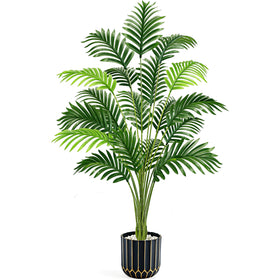 Der Rose 44-inch artificial palm tree base detail with sturdy stand and easy setup.