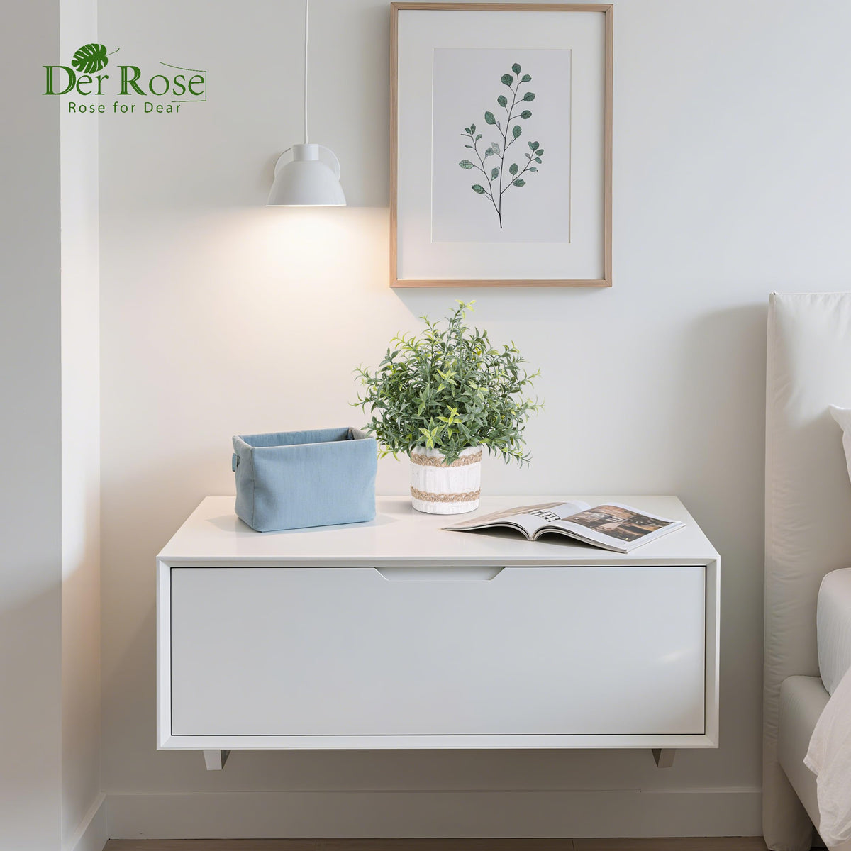 Der Rose plants as living room centerpiece on dining table.