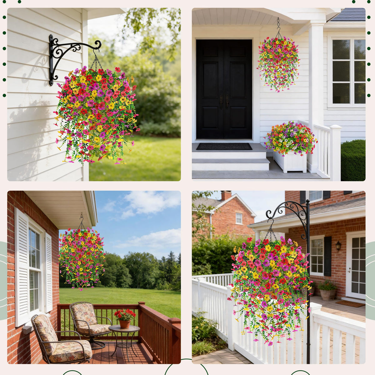 Der Rose cascading trailing vines drape over a porch railing
