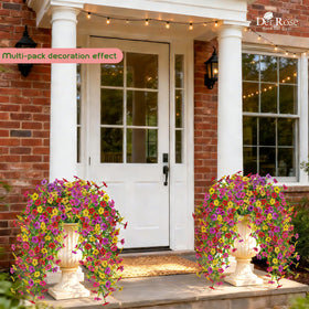 Der Rose 4-pack silk daisies provide fuller coverage for patios and planters.