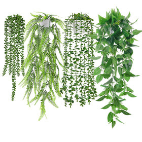 Der Rose eucalyptus hanging leaves with lifelike veins and maintenance-free greenery