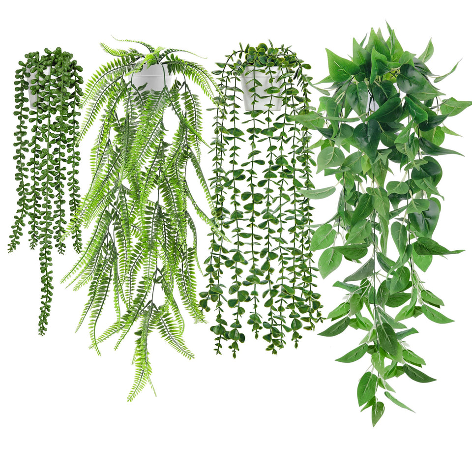 Der Rose eucalyptus hanging leaves with lifelike veins and maintenance-free greenery