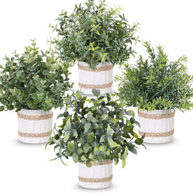 Der Rose 4-pack artificial plants brighten desks with year-round greenery.