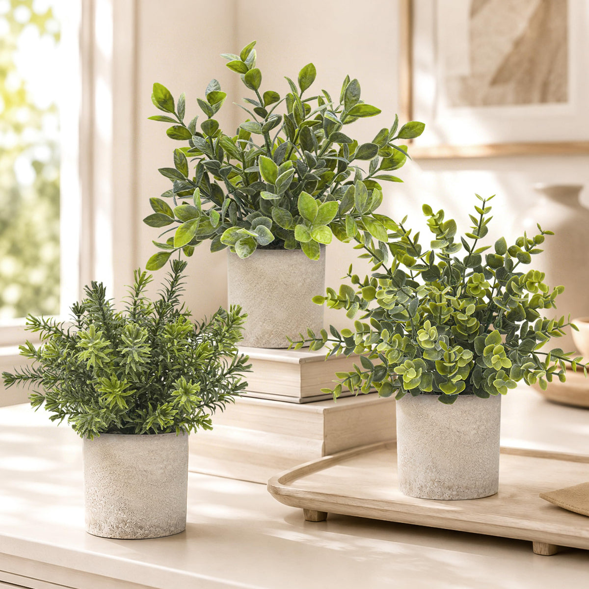 Der Rose faux plants brighten spaces with easy care.
