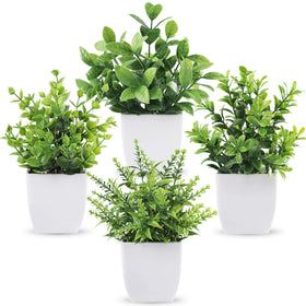 Der Rose four-pack mini artificial plants in pot for stylish, maintenance-free décor.