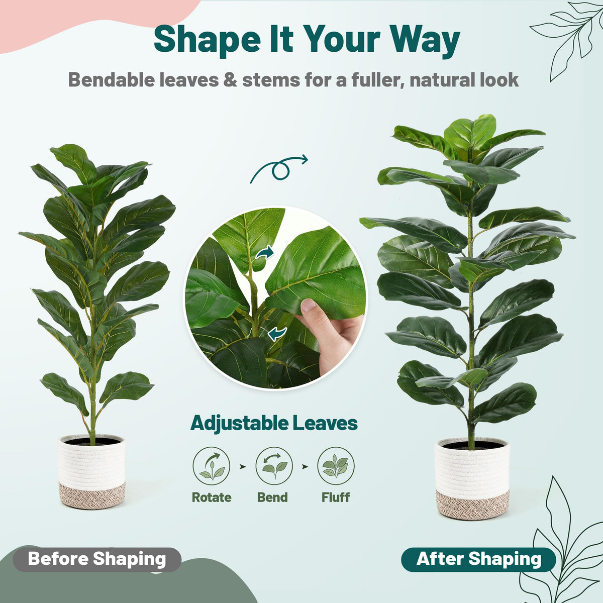Der Rose indoor outdoor faux plant fiddle leaf fig for versatile placement