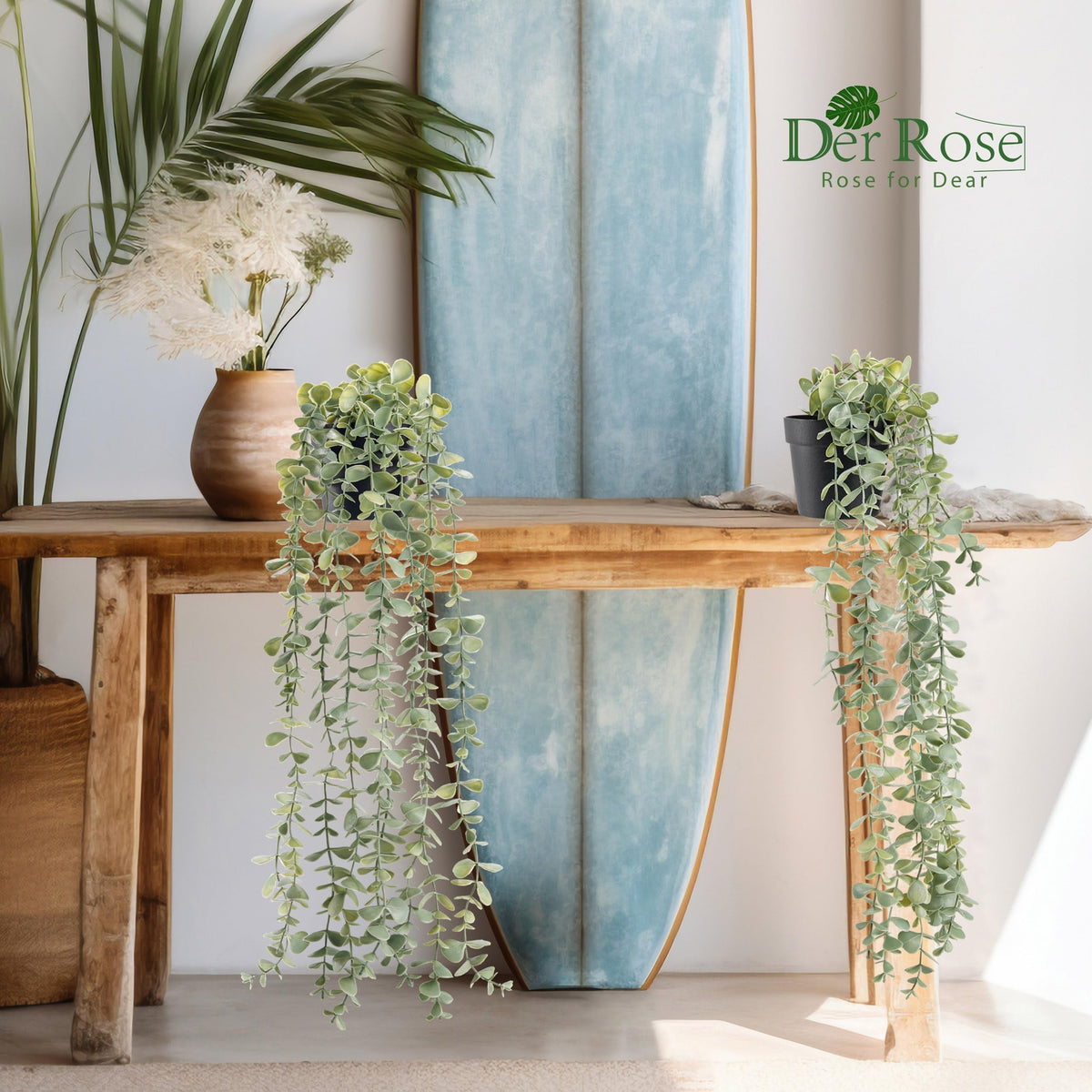 Der Rose long-lasting greenery adds year-round vitality to bathrooms and offices