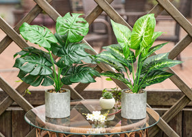 Der Rose medium-size artificial plants measure around sixteen inches for versatile placement.
