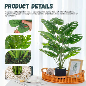 Der Rose Monstera 28-inch living room decor for elegance.