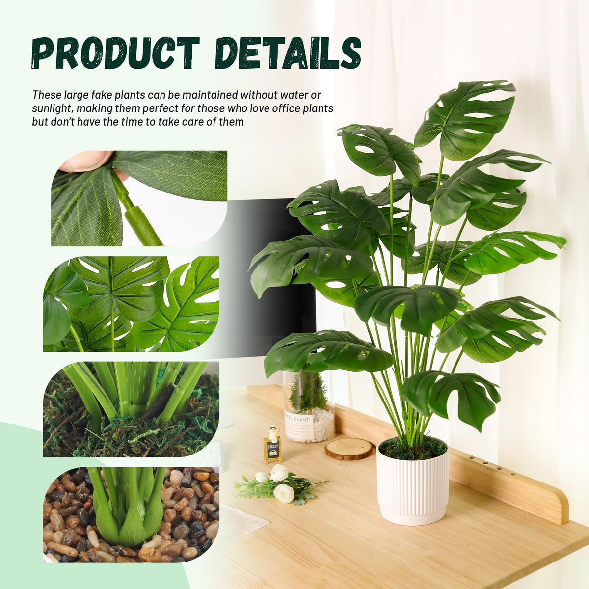 Front porch display by Der Rose monstera welcomes guests.