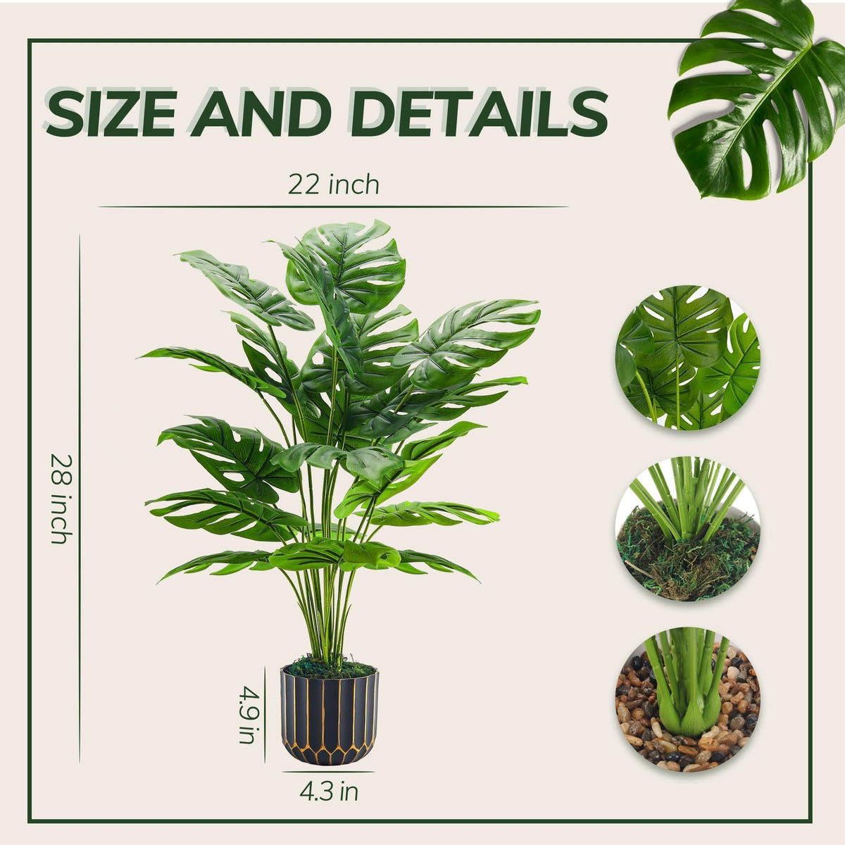 Der Rose Monstera leaves DIY kit for easy customization.