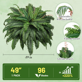 Der Rose outdoor faux fern UV resistant for sun.