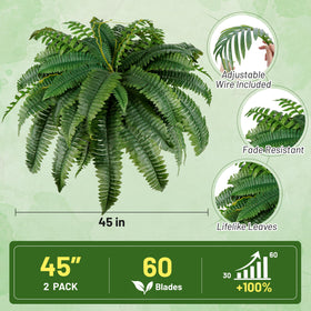 Der Rose UV-resistant outdoor fern stays vibrant in sun and rain.