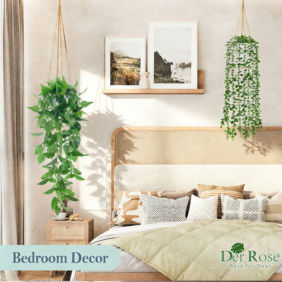 Der Rose pothos hanging plant showcases vibrant color for wall displays
