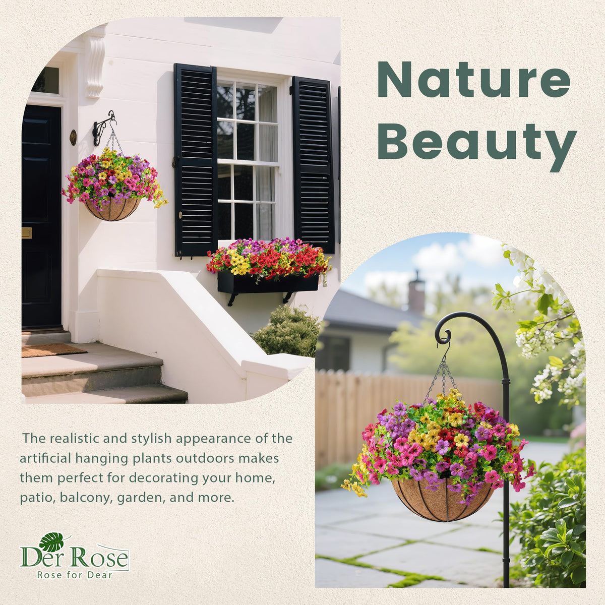 Der Rose semi-spherical foam core adds body to the artificial petals.