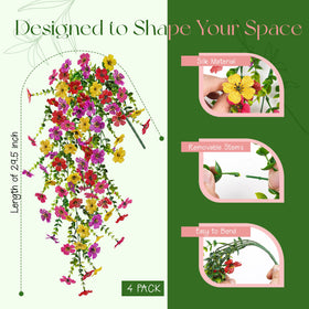 Der Rose silk daisy hanging flowers on balcony brighten the space with easy setup.
