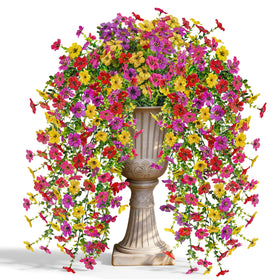 Der Rose UV resistant silk daisy hanging bundle on sunlit porch for long-lasting color.