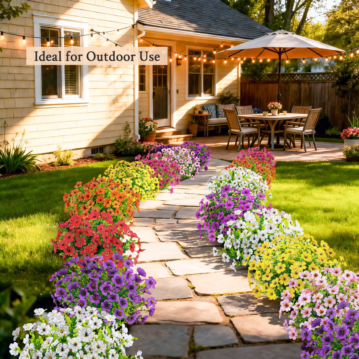Der Rose weatherproof faux blooms withstand sun and rain year-round