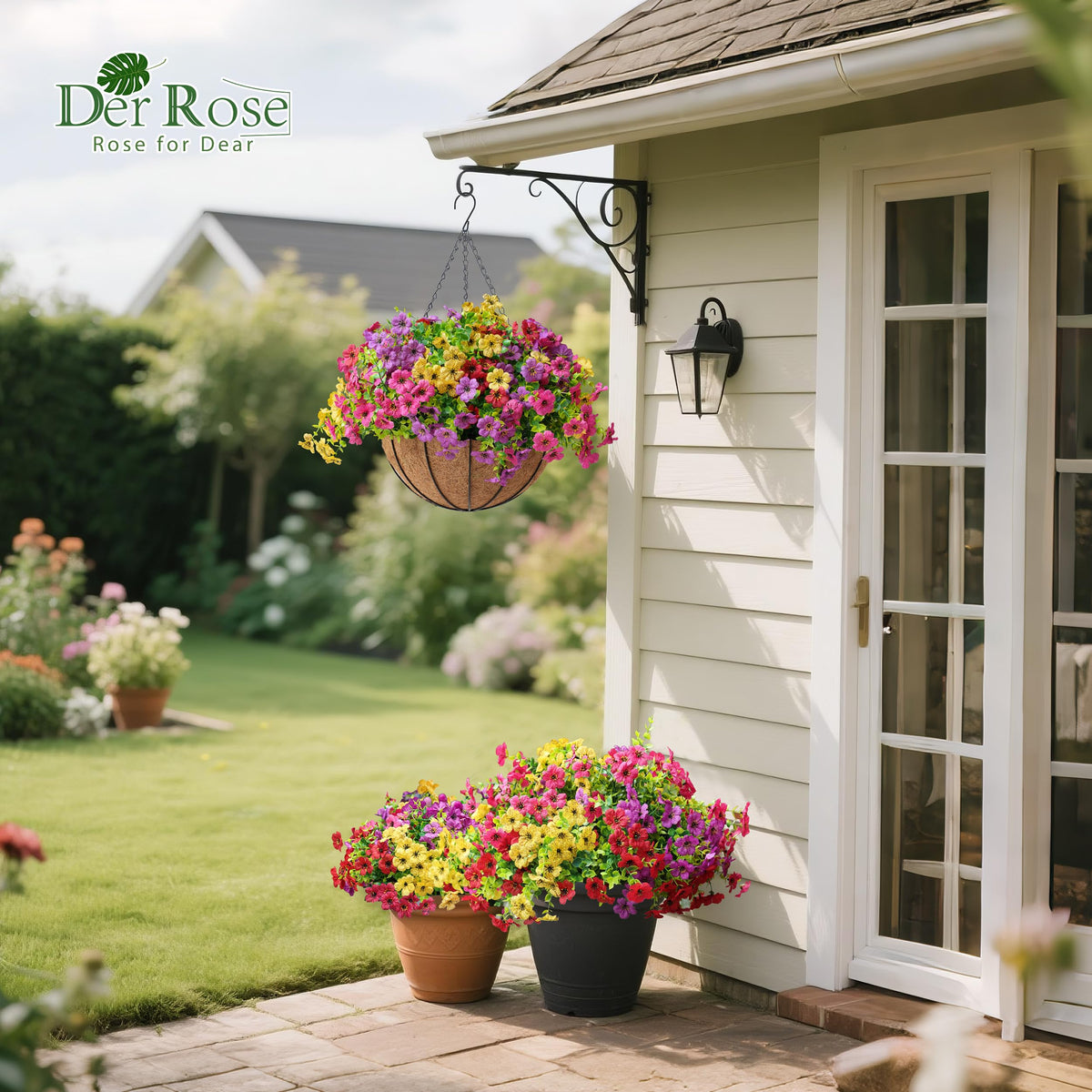 Der Rose year-round outdoor decor ready for garden, balcony, or front porch.