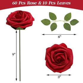 DerBlue artificial rose stems with leaves enable flexible centerpieces.