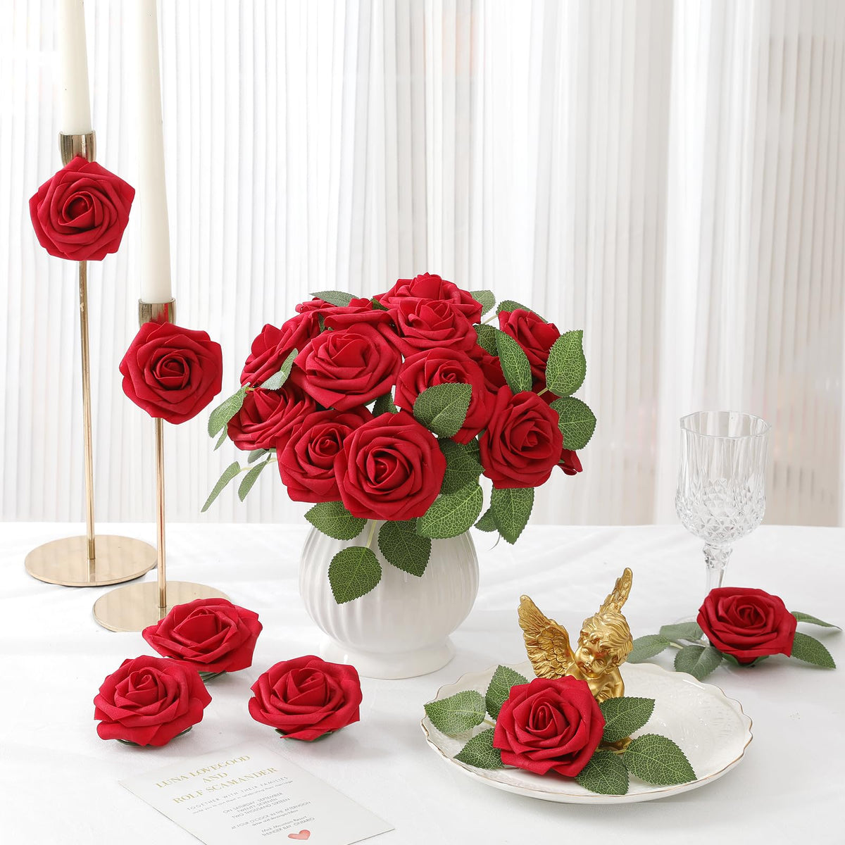 DerBlue faux rose centerpieces and bouquets for versatile arrangements.
