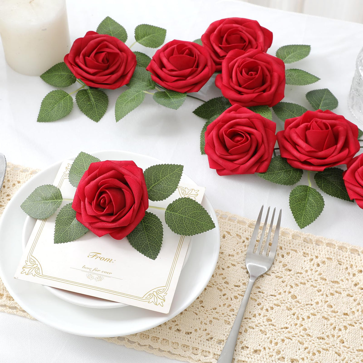 DerBlue lifelike rose color options enhance wedding and party decor.